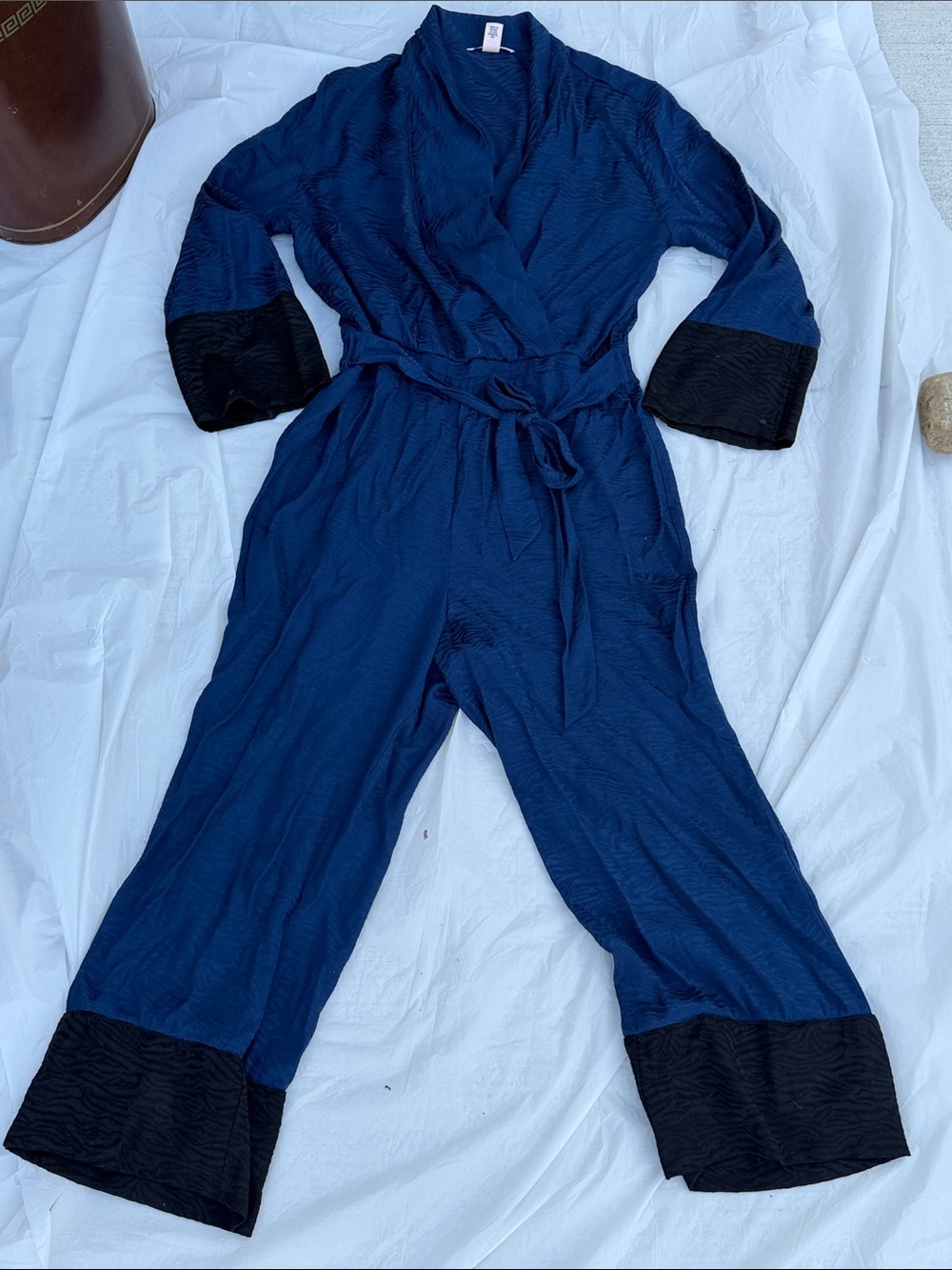 Vintage Victoria's Secret Deep Blue Textured jumpsuit
